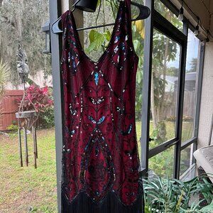 Metme Black and red 1920s Style  Sleeveless Dress Size M